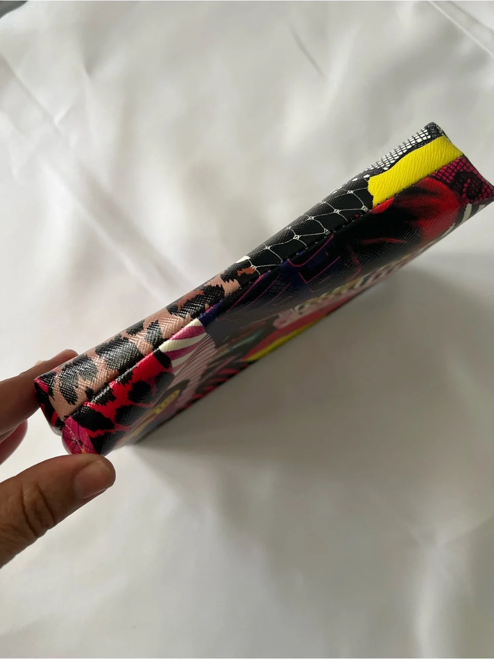 Victoria's Secret Multicolor Graphic Zip Pouch - Pink & Black